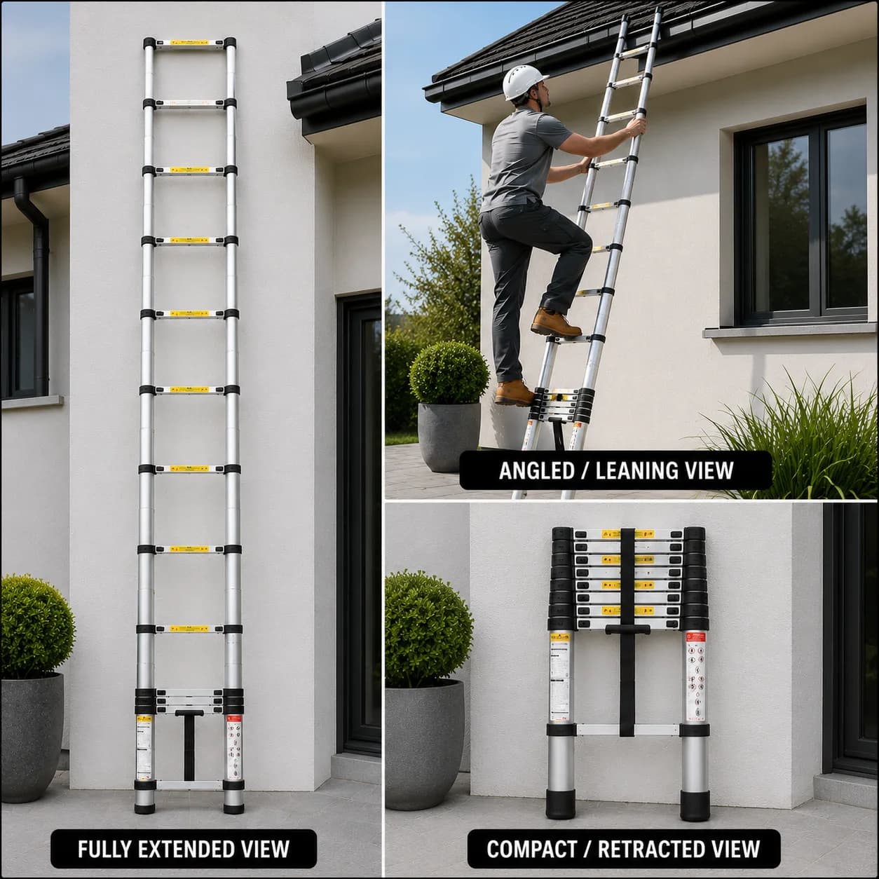 Telescopic Aluminium Ladder 2.9m thumbnail 2