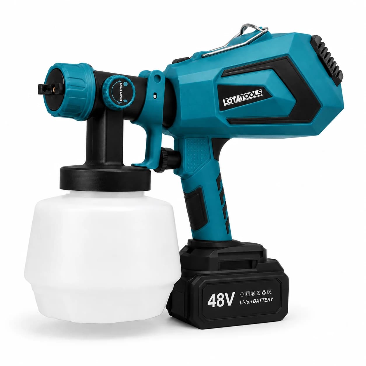 LOTATOOLS 48V Cordless Spray Gun - Brushless, 800ml, Adjustable Spray Pattern